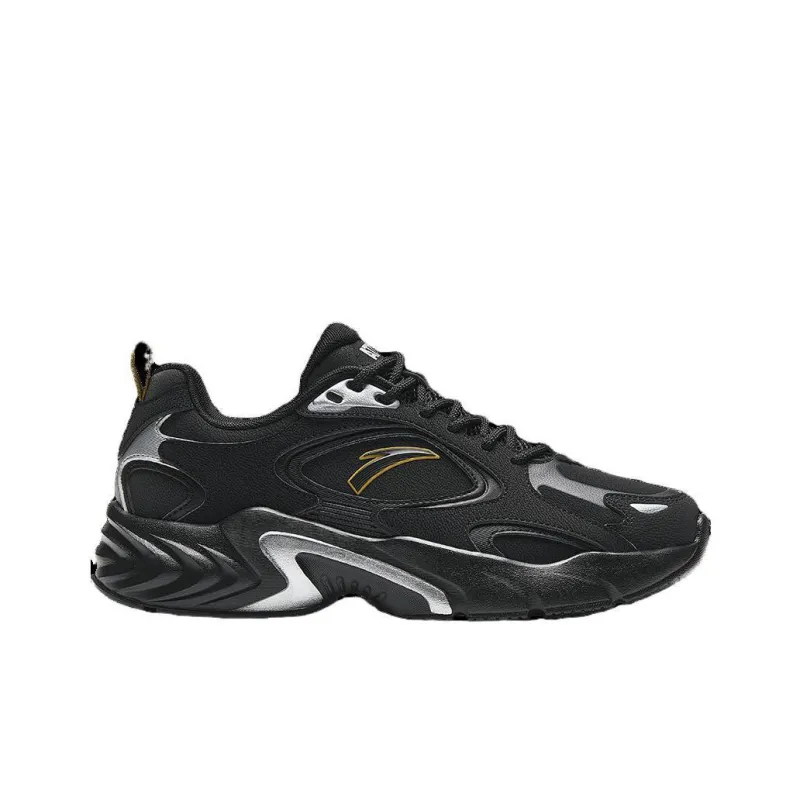 Anta Cushioning Wear-Resistant Low-Top Casual Shoes Men's Black-1