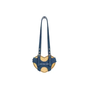 Feng Chen Wang Made Of Bamboo Heart Bag, Shoulder Bag, Crossbody Bag Unisex Blue