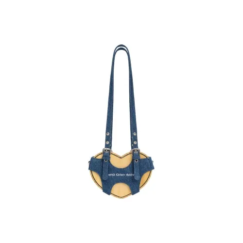 Ugg Feng Chen Wang Boots Made Of Bamboo Heart Bag, Shoulder Bag, Crossbody Bag Unisex Blue