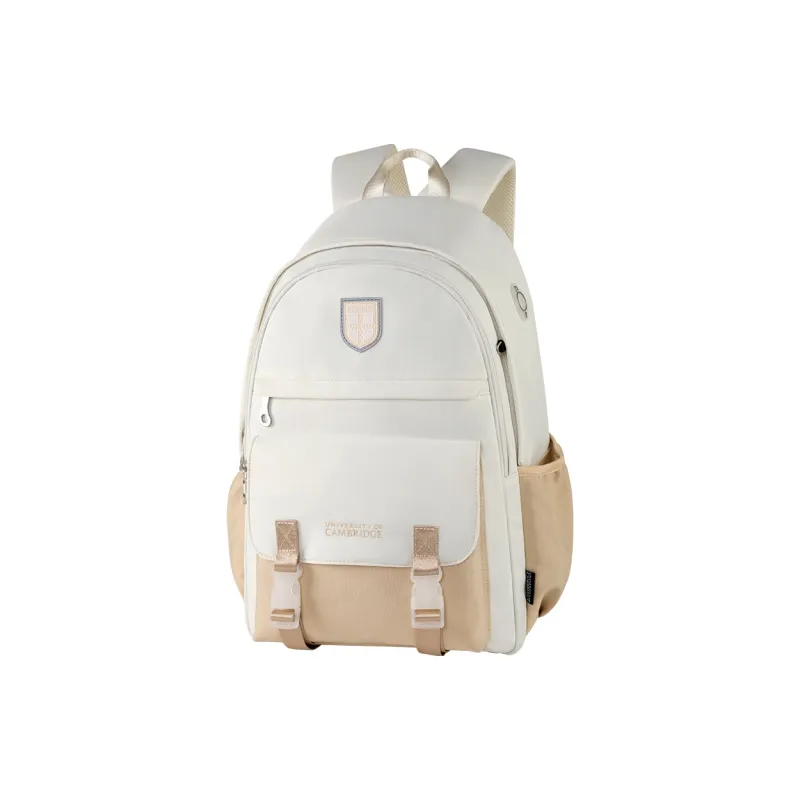 UNIVERSITY OF CAMBRIDGE Fabric Students Backpack Regular Women's Khaki Beige/Chestnut Beige/Ecru-3
