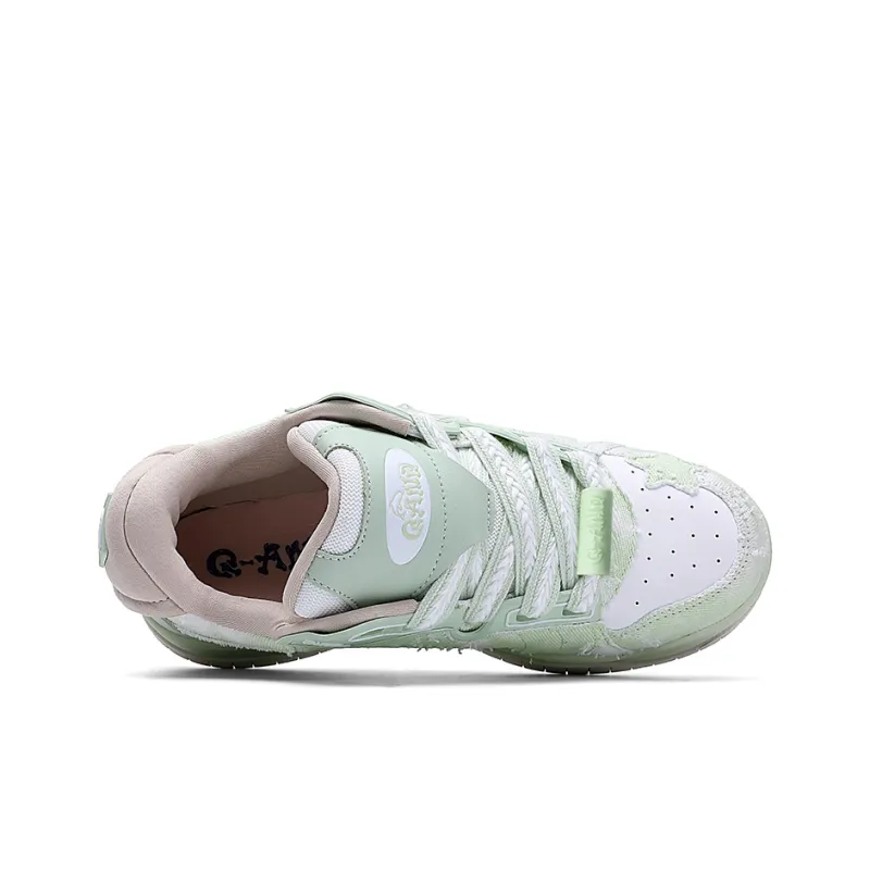 Q AND Slip Resistant Cushioning, Abrasion Resistant, Breathable, Height Increasing Low Top Skateboard Shoes Unisex-23
