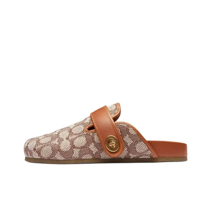 COACH Blake Closed Toe Slippers Women's Brown-0