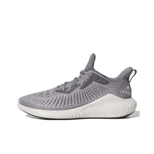 Adidas AlphaBounce Running Shoes Men Mid-Top Gray/Brown