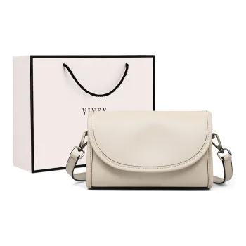 VINEY Cow Leather Crossbody Bag Regular Women's Ecru