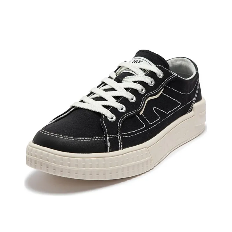 361° Anti Slip Wear Resistant Low Top Skateboard Shoes Men's Black Beige-1