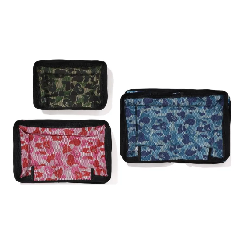 A BATHING APE Nylon Handheld Storage Bag Unisex Blue+Red+Camouflage-2