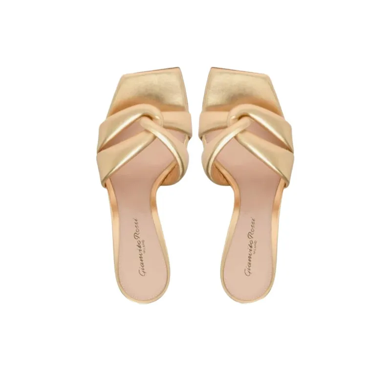 GIANVITO ROSSI Slide Slippers 8.5cm Women's Gold-3