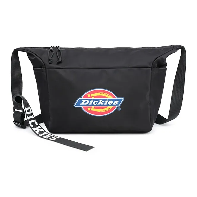 Dickies Nylon Fabric Messenger Bag Shoulder Bag Crossbody Bag Regular Unisex Black/Ecru/Red-0
