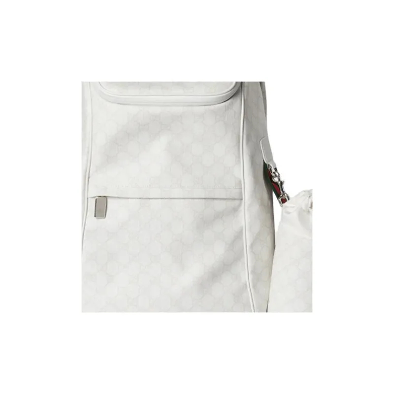 GUCCI Leather Trim Backpack Tubas Men's White-8