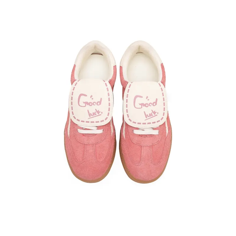 MASONONCE German Army Trainers Anti-Slip Wear-Resistant Low-Top Skateboard Shoes Men's Pink-2