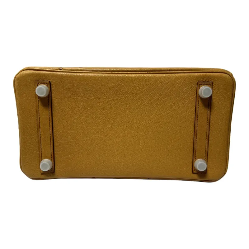 HERMES Birkin Ostrich Leather Birkin Bag Handbags Women's 37 Gold Gold Brown-1