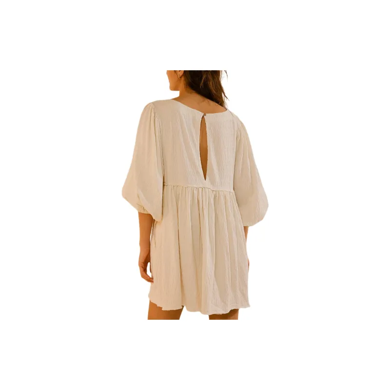 FREE PEOPLE Get Obsessed Babydoll Dress Long-Sleeved Dresses Women's Barnacle Island/Fucoidan Island Color-1