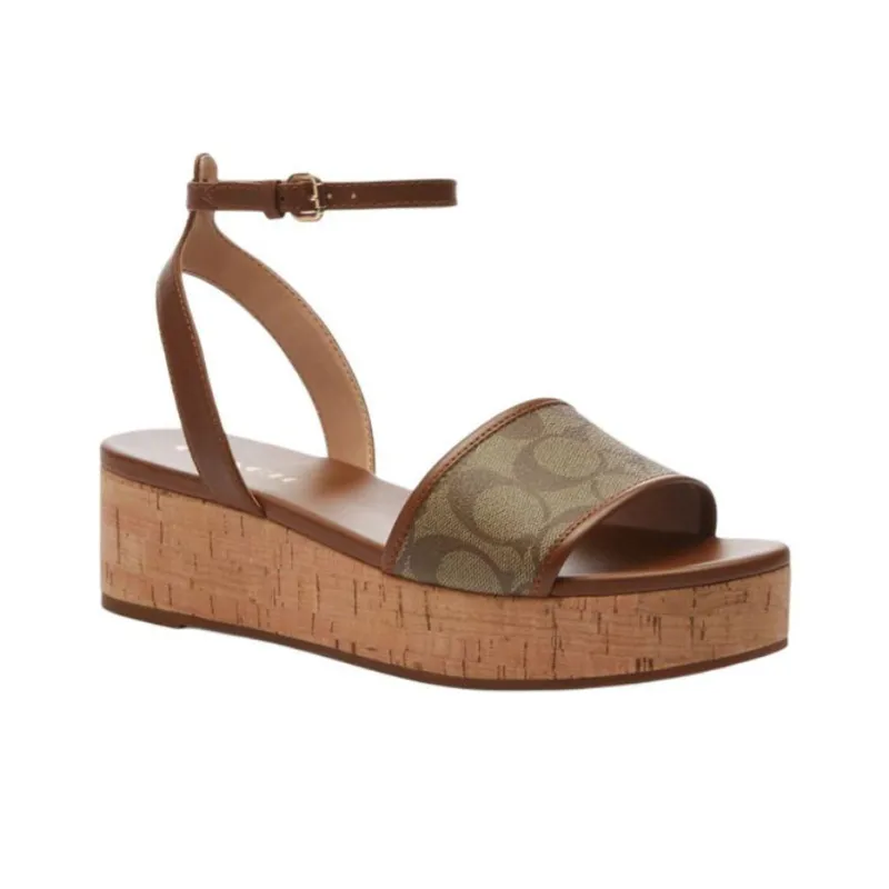 COACH Tullie Strap Sandals Women's Brown-2