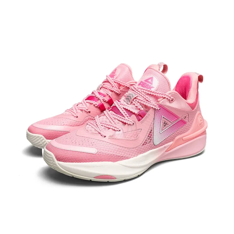 PEAK Cushioning, Slip Resistant, Abrasion Resistant, Breathable Low Top Guard Performance Basketball Shoes Men's Pink-2
