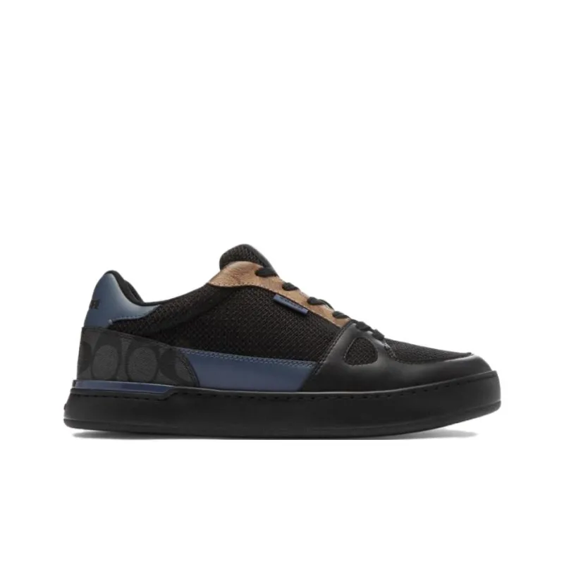COACH Clip Court Low-Top Skateboard Shoes Men's Black-1