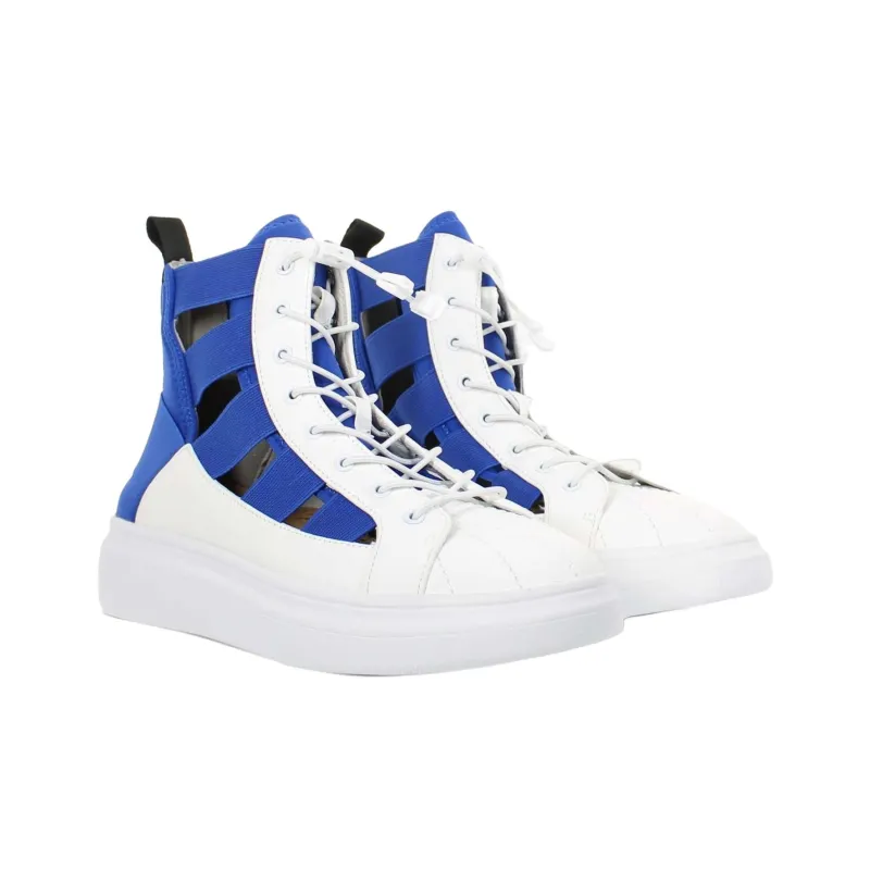 FESSURA Edge Midmask High-Top Casual Shoes Women's Blue White-2