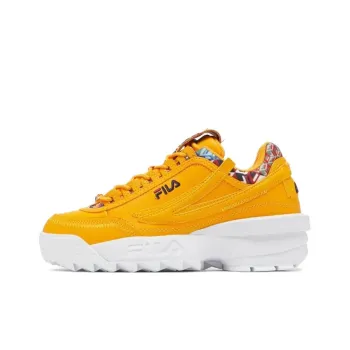FILA Disruptor 2 Anti Slip Wear Resistant Low Top Running Shoes Women's Yellow White