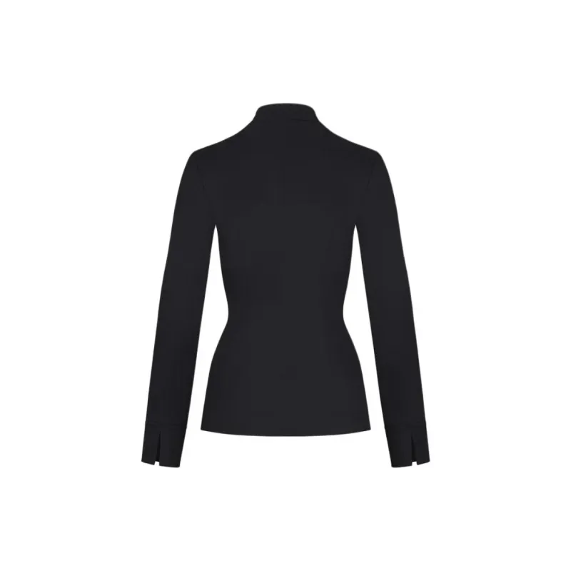 Khy SS24 DROP 007 Poplin Long Zip Shirt Women's Black-1