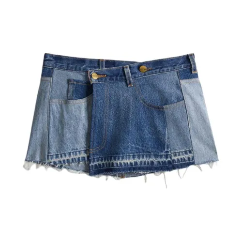 COACH Denim Short Skirts Women's Blue