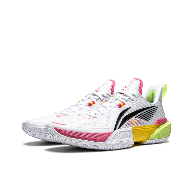 LiNing Speed 2.0 Low-Top Basketball Shoes Men's White Black Red-2