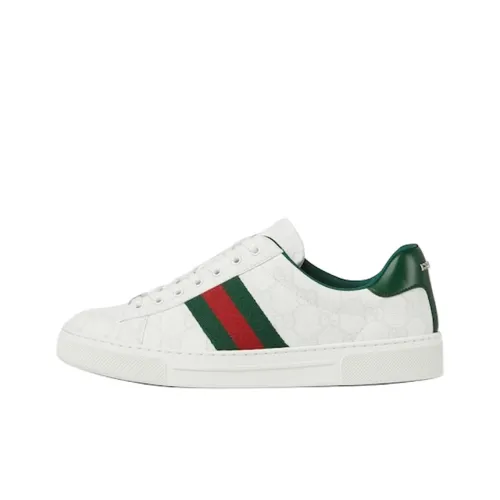 gucci Concert-print ACE Low Top Skateboard Shoes Women's White