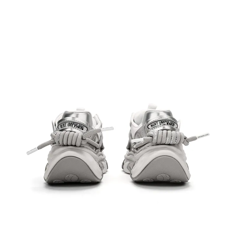 NEXT IMPULSIVE Dissolve Collection Stylish Skateboarding Shoes Unisex Silver-4