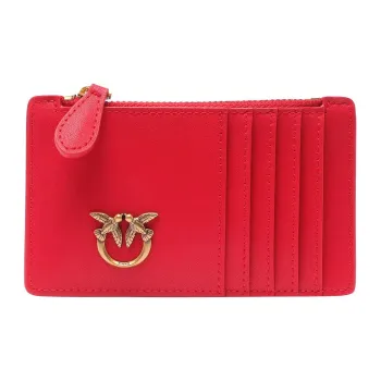 PINKO Leather Card Holder Women's Red
