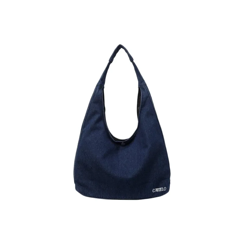 CARTELO Denim With Polyester Shoulder Bag Handbag Tote Unisex Multicolor-4