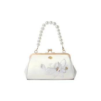 TUCANO Split Cow Leather Handbag, Shoulder Bag, Crossbody Bag Regular Women's Milkshake White