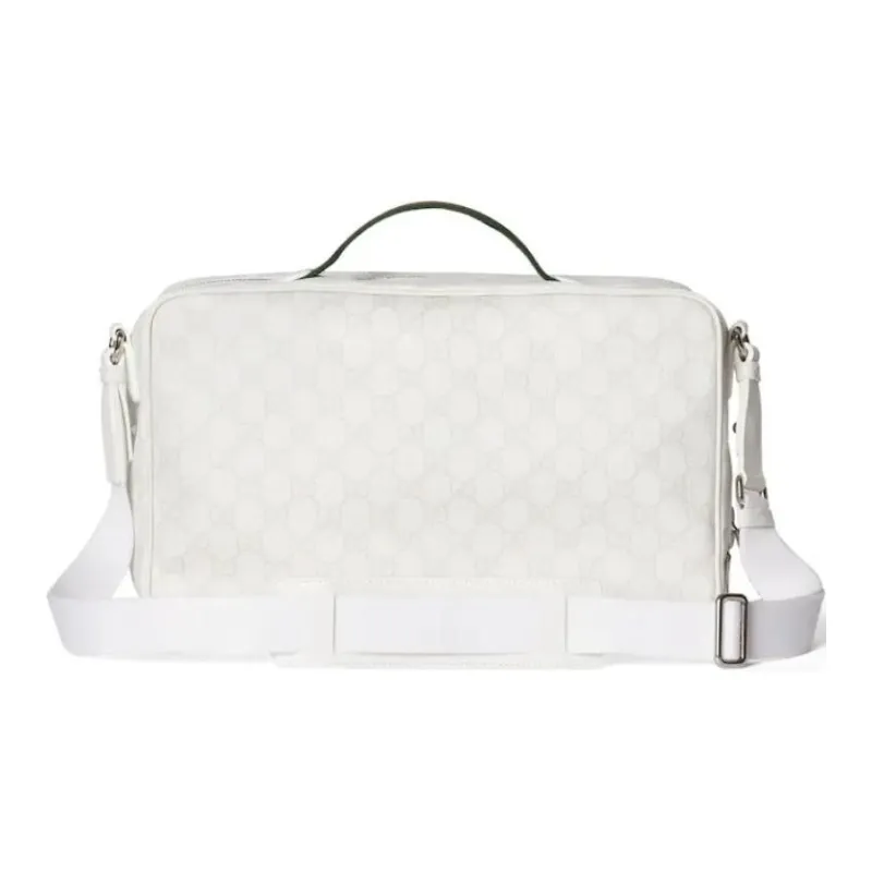 GUCCI Canvas Bag Storage Bag Medium Size Unisex White-3