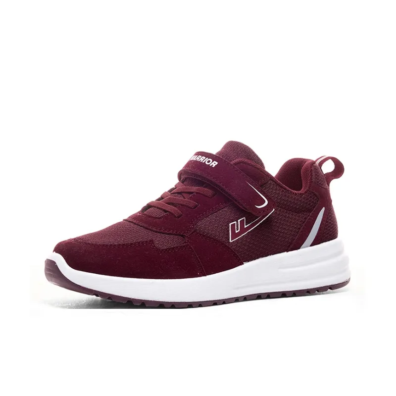Warrior Anti Slip Wear Resistant Low Top Casual Shoes Women's Burgundy-1
