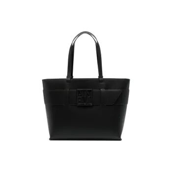 ARMANI EXCHANGEAE Polyurethane Tote Bag, Shopping Bag, Shoulder Bag, Handbag Women's Black