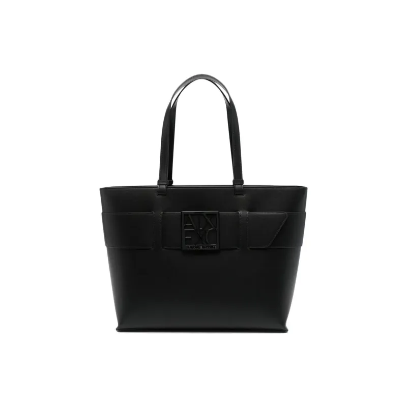 ARMANI EXCHANGEAE Polyurethane Tote Bag, Shopping Bag, Shoulder Bag, Handbag Women's Black-0