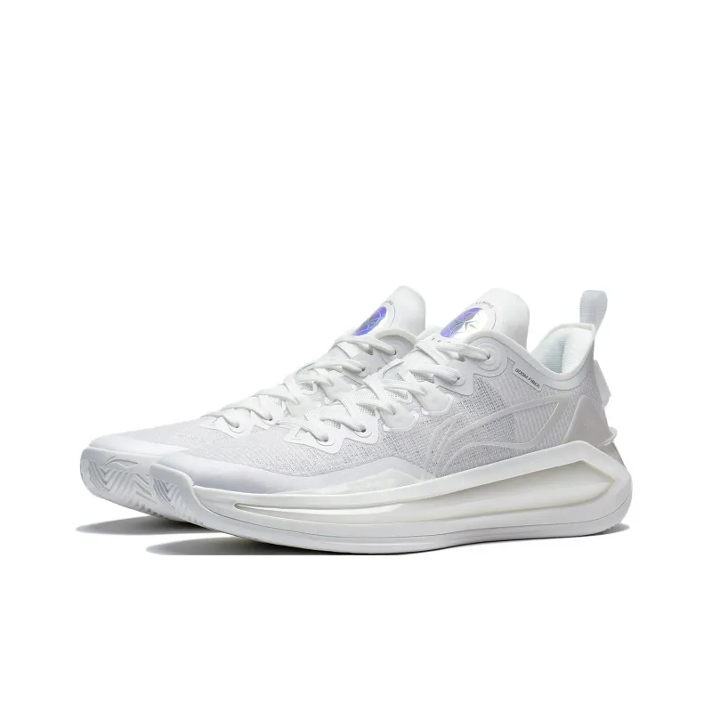 LiNing Liren 3 V2 White Pearl Cushioned Slip Resistant Abrasion Resistant Low Top Basketball Shoes Unisex Mist White-2