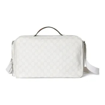 GUCCI Canvas Bag Storage Bag Medium Size Unisex White