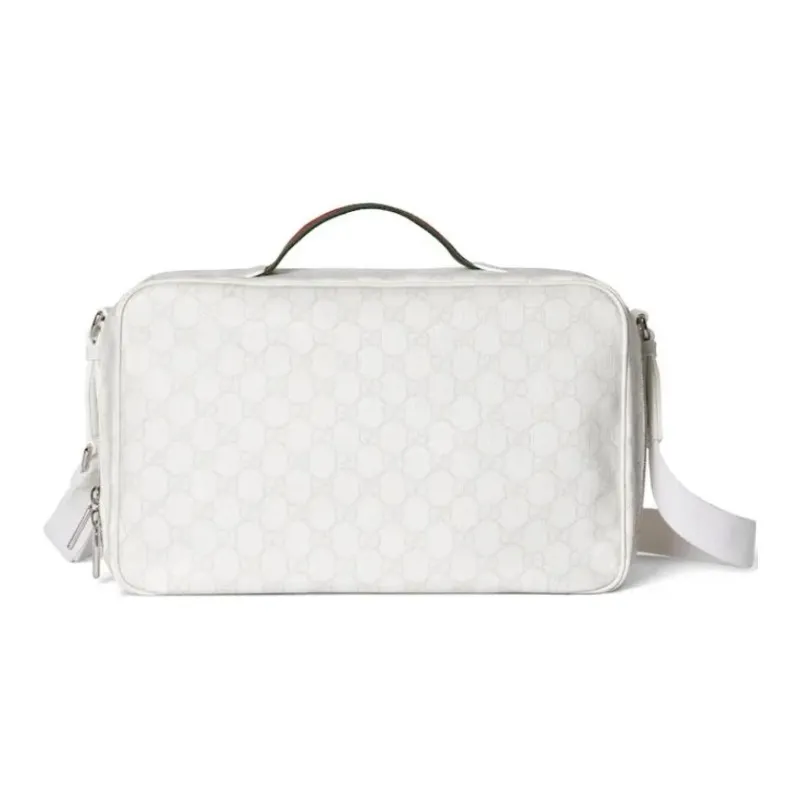 GUCCI Canvas Bag Storage Bag Medium Size Unisex White-0