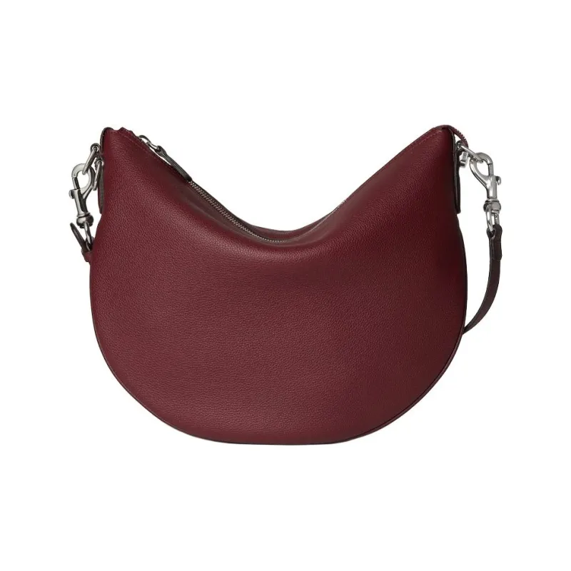 GUCCI Grained Soft Leather Shoulder Bag Crossbody Bag Small Size Unisex Red-3