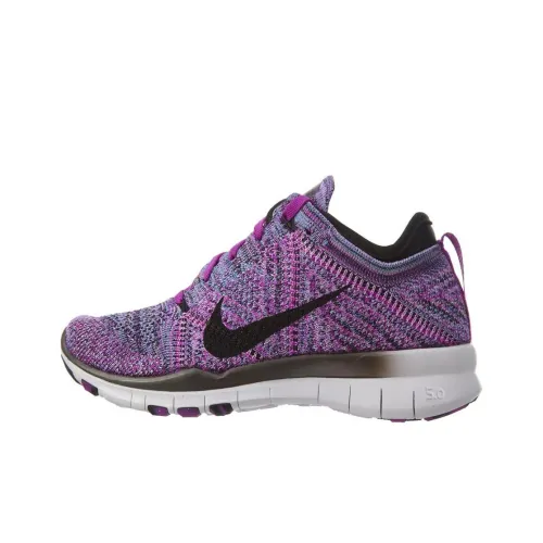 Nike Free Tr Flyknit Vivid Purple Black-Fuchsia Glow-Light Volt Women's