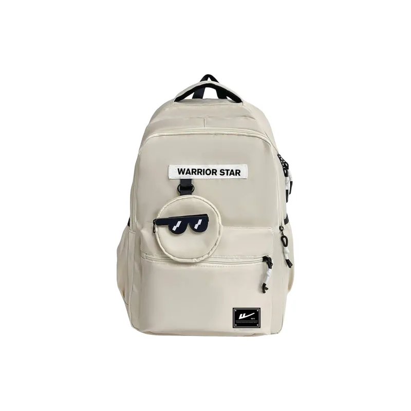 Warrior Nylon Backpack Large Size Unisex Black White-4