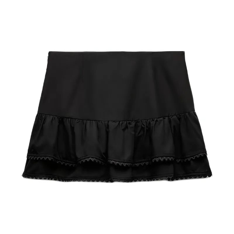 ZARA Trf Casual Short Skirts Women's Black-1