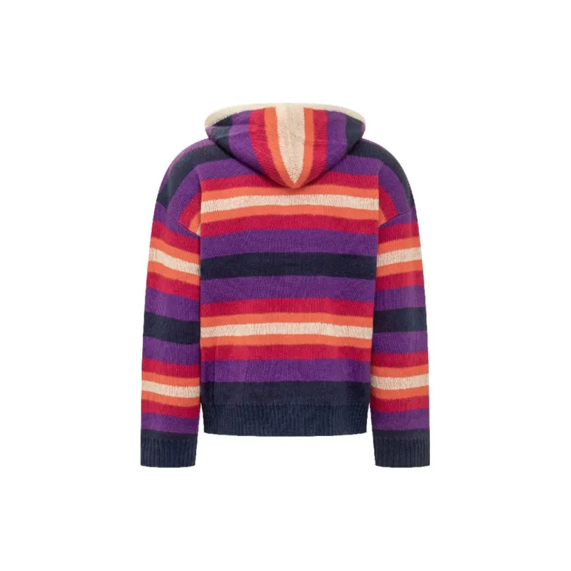 BLUEMARBLE Logo patch Striped Zip up Hoodie-1