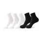 Quarter Crew Socks (White 3+Black 2 12cm)