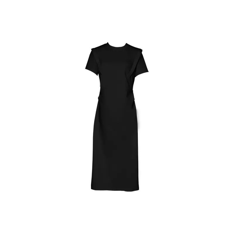 Duffy Fashion Short Sleeved Dresses Women's Black-1