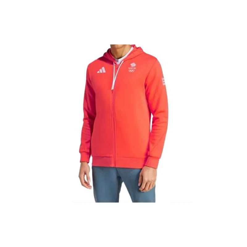 Adidas UK Training Top Olympics Collection TEAM GB HOODIE Sweatshirt Men's Bright Red-2
