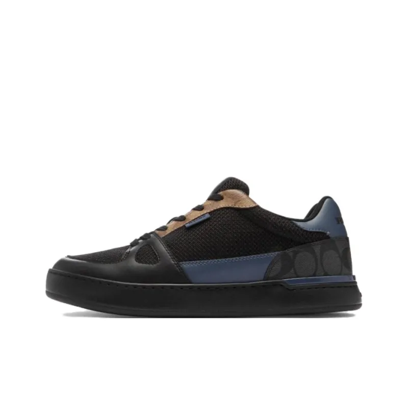 COACH Clip Court Low-Top Skateboard Shoes Men's Black-0