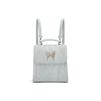 MEXICAN Polyurethane Handbag, Backpack, Travel Backpack Regular Women's Gray Blue/Light Apricot/Silver Gray