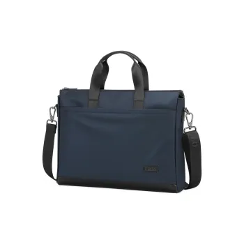 POLO Textile, Synthetic Leather Handbag, Men's Laptop Bag, Briefcase Tubas Men's Dark Blue