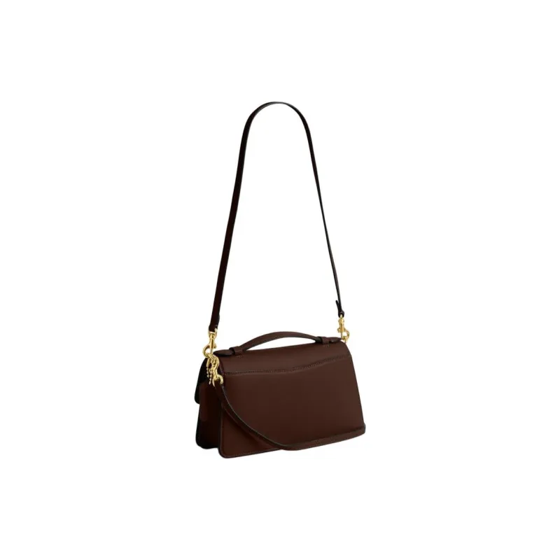 COACH Glove Tanned Leather One Shoulder Handbag Medium Size Women's Maple-1