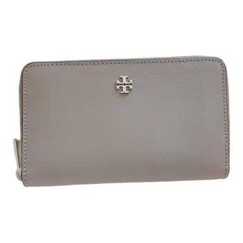 TORY BURCH Leather Wallet Mini Women's Gray