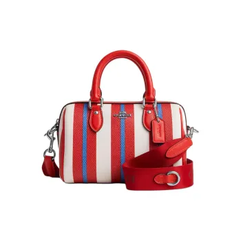 COACH Rowan Coated Canvas With Recycled Leather Handbag Shoulder Bag Crossbody Bag Small Size Women's Red